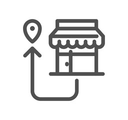 Shop management related icon outline and linear symbol.