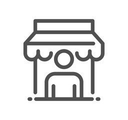 Shop management related icon outline and linear symbol.