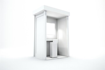 Empty white goods and services expo trade show booth for product display Generative AI