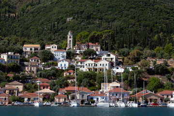 Yachts moored up at Vathy, Ithaca, Greece