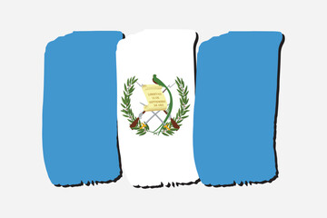 Guatemala Flag with colored hand drawn lines in Vector Format