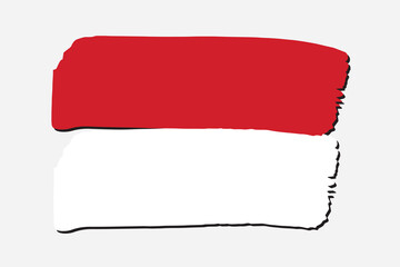 Indonesia Flag with colored hand drawn lines in Vector Format