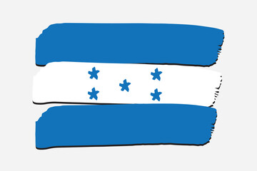 Honduras Flag with colored hand drawn lines in Vector Format