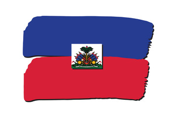 Haiti Flag with colored hand drawn lines in Vector Format