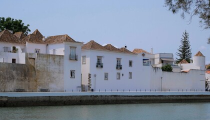 Fototapeta na wymiar The whitewashed houses of Tavira, Algarve, Portugal