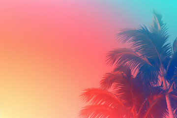 Obraz na płótnie Canvas Retro Tropical Paradise Summer Background, Generative AI