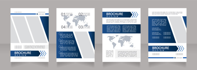 Energy consumption in different countries blank brochure design. Template set with copy space for text. Premade corporate reports collection. Editable 4 paper pages. Calibri, Arial fonts used