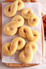 sweet rolls covered with cinnamon and sugar