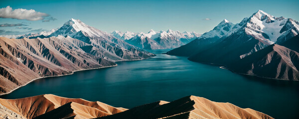 Breathtaking Mountain Peaks, Panoramic Ultrawide Image, Landscape Wallpaper