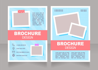 Education material blank brochure design. School lesson. Template set with copy space for text. Premade corporate reports collection. Editable 2 paper pages. Arial, Tahoma fonts used