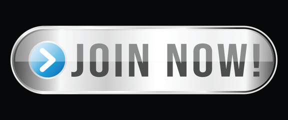 Join Now Button, Join Now Badge, Join Now Label Vector Illustration With 3D Glossy Style, Push Button, Realistic, Shiny Button, Banner Illustration