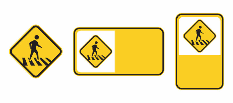 vector traffic sign people crossing the road