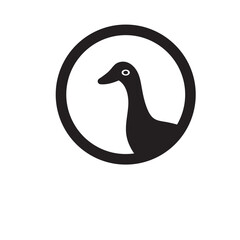 duck icon silhouette design template vector