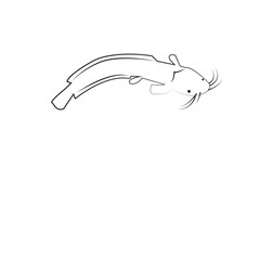  catfish icon silhouette design template vector