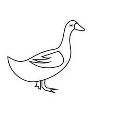 duck icon silhouette design template vector