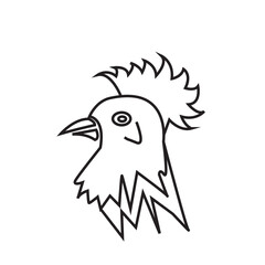 chicken head icon silhouette design template vector