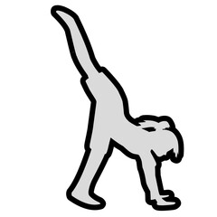 Female various yoga poses Silhouette with outline