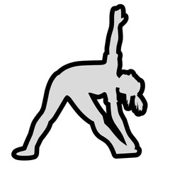 Female various yoga poses Silhouette with outline
