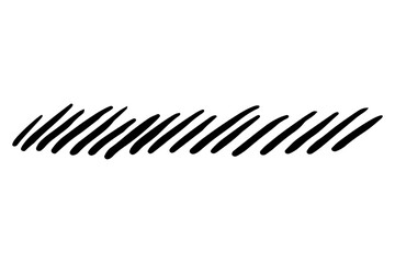 Vector grunge strokes brush. Black stain, ink, line brush image. A dirty artistic hand-drawn element isolated on white background. Repeat paintbrush touch, smear, blot, dot. Vector illustration