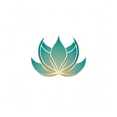 Lotus leaf logo on white background - created using generative Ai tools