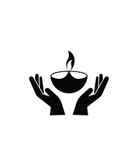 hand holding torch icon, vector best flat icon.