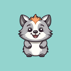 Fototapeta na wymiar Cute raccoon dabbing cartoon vector icon illustration