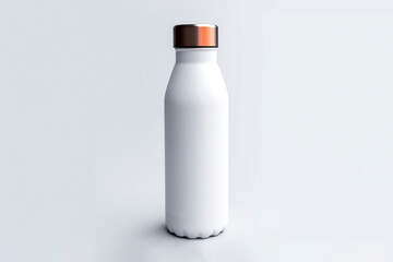 A blank water bottle isolated mockup on white background. Generative AI.