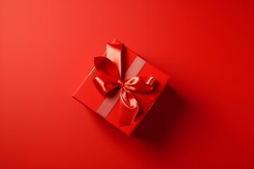 Red bow gift box sale. Generate Ai