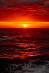 Obraz premium landscape, sunset over the ocean, Generative AI