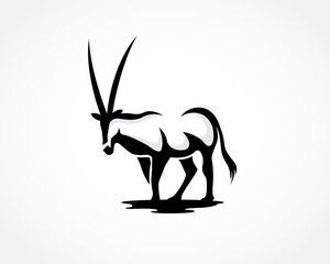 walking oryx art logo design template illustration inspiration