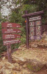 Signboards at Op Luang National Park