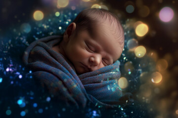 A bundle of joy arrives, birth of a child, newborn, bokeh Generative AI