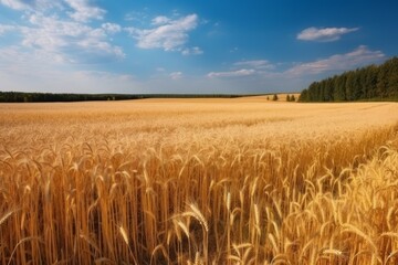 Golden wheat field. Generate Ai