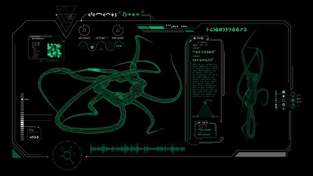 Biological research in an animated alien interface.