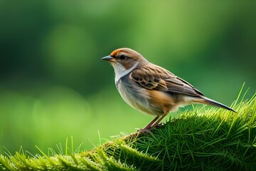 robin on a grass