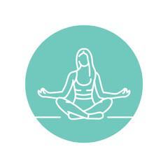 Meditation black line icon.