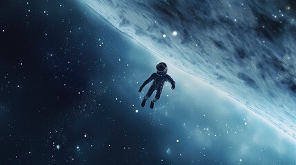 Obraz na płótnie Canvas A haunting and surreal image of a lone astronaut floating aimlessly in the vastness of space generative ai