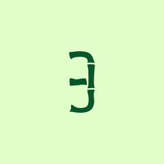 Fototapeta premium Green Bamboo 3 Letter logo icon design for icon, logo, vector, business, company and more