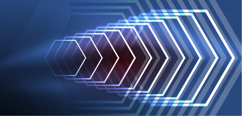 Abstract background techno neon hexagons. Hi-tech vector illustration for wallpaper, banner, background, landing page, wall art, invitation, prints, posters