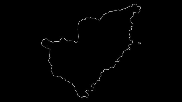 Cantagalo district map of Sao Tome and Principe outline animation