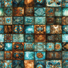 Orient, Middle East inspired fantasy pattern. Seamless design. Created with Generative AI technology.