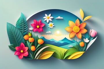 Floral Nature Background Generative AI