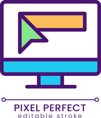 Website address pixel perfect RGB color icon. Business online. Searching engine. Seeking information. Isolated vector illustration. Simple filled line drawing. Editable stroke. Poppins font used