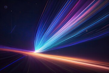 Fototapeta na wymiar Network Connection Fiber Light Glow Generative AI