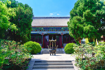 Scenery of Sanguan Temple in Penglai Pavilion Scenic Area, Penglai District, Yantai, Shandong