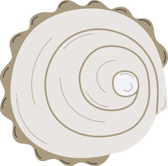Cute doodle shellfish isolated on transparent background.