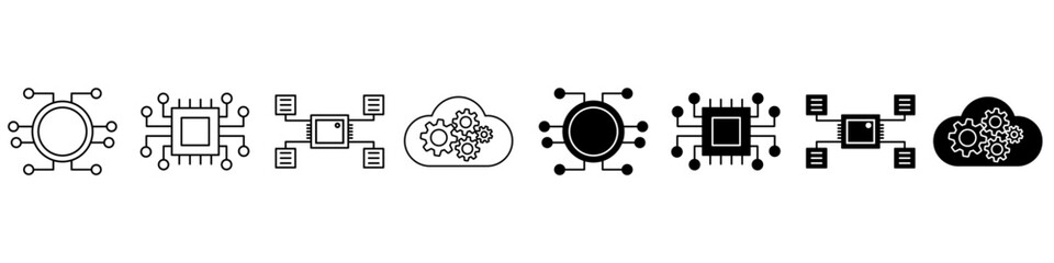 Algorithm icon vector set. api illustration sign collection. programming symbol.