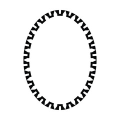 Oval frame round border design shape icon for decorative vintage doodle element for design in vector illustration