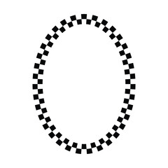 Oval frame round border design shape icon for decorative vintage doodle element for design in vector illustration