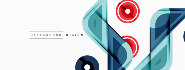 Colorful triangles and round shapes background. Template for wallpaper, banner, presentation, background